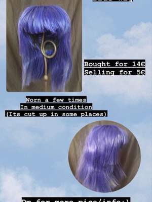 Cosplay wig used, cut in several places