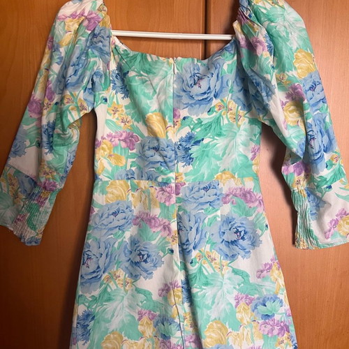 Zara mini floral dress new with puff sleeves