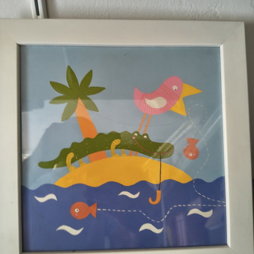 IKEA SMARR set of 4 kids' framed prints, 30x30 cm, white frame