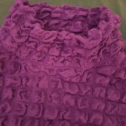 Zara blouse dark purple asymmetric with honeycomb pattern refurbished, medium