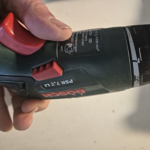 Bosch PSR 7,2 LI Rechargeable Cordless Drill used with Charging Base and Case