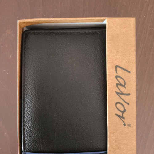 Lavor leather men's wallet black new