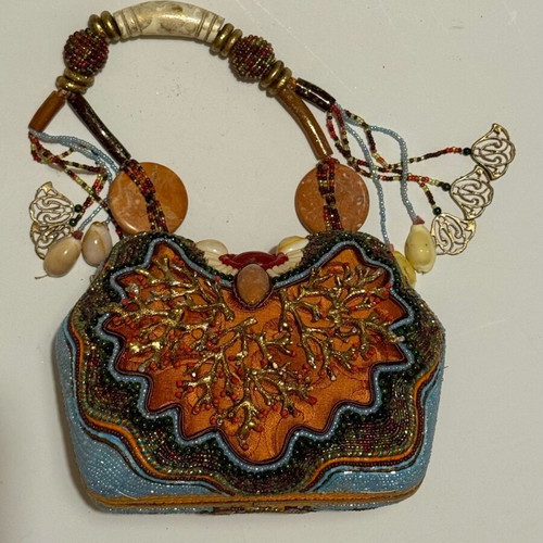 Mary Francis Ornate Sea Mermaid multicolor clutch bag used