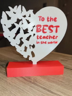 3D Printed Decorative Heart Personalized Gift for Teachers