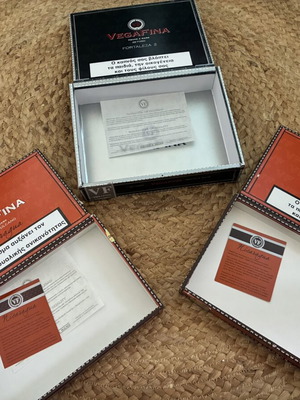 Vega Fina Gran Vulcano and Fortaleza wooden boxes used, set of 3