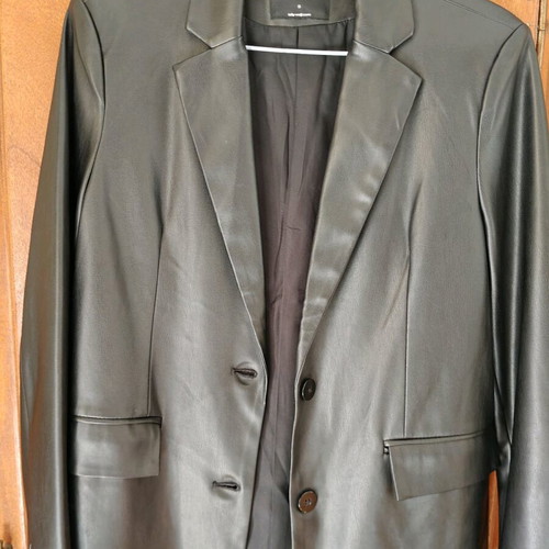 Classic black leatherette blazer jacket like new size M