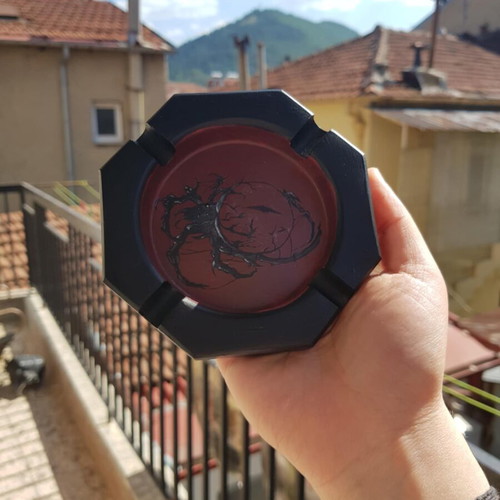 Handmade tribal spider ashtray made to order, hand-painted plaster