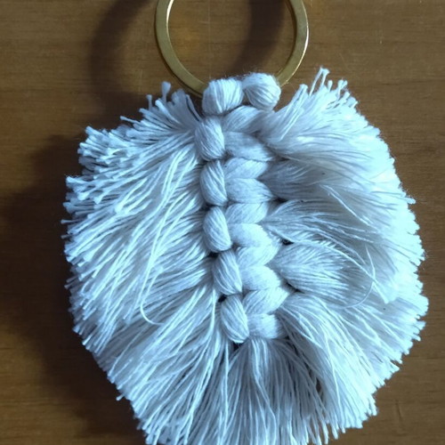 Handmade keychains new in white and green