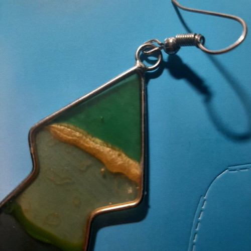 Single earring like new, colorful, handmade and long