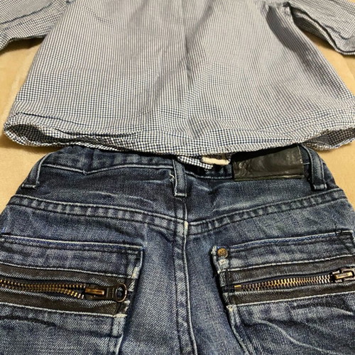 H&M denim pants and shirt set for boy 2-3 years used