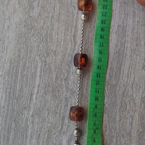 Silver Begleri with amber beads