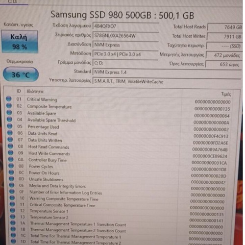 Samsung 980 500GB NVMe PCIe 3.0 SSD