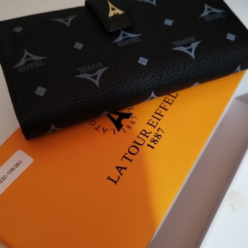 Eiffel wallet new, large black with logo