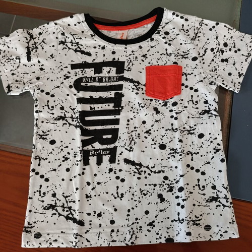 Reflex modern boys' T-shirt, black and white, size 104 cm