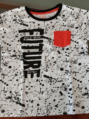 Reflex modern boys' T-shirt, black and white, size 104 cm