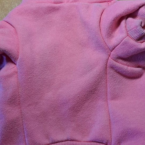 Dog accessory used, pink hoodie sweater