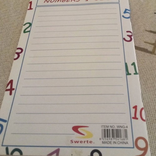 Numbers Learning Notebook used, English numbers 1 to 100