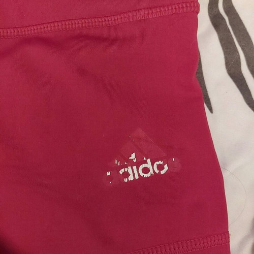 Adidas elastic shorts used, red, size S