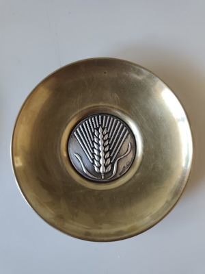 Lalaounis decorative plate used, brass and 925 silver