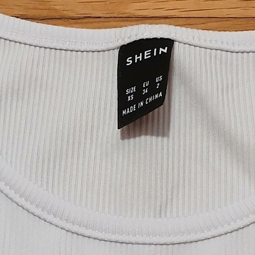 Shein white basics solid round neck tank bodysuit size XS like new