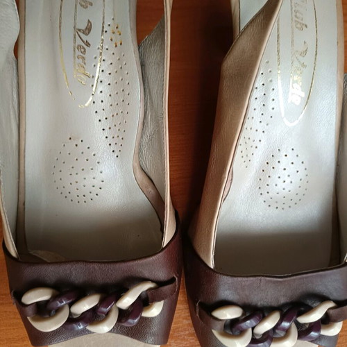 Verde sandals like new, genuine leather, size 40, beige brown