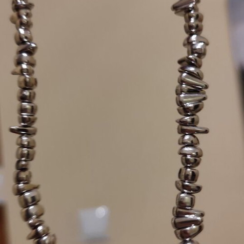 Silver necklace and bracelet set with black stone new