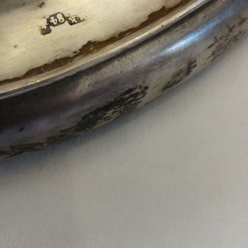Silver fruit bowl Tsarist era like new with engraved handmade decoration