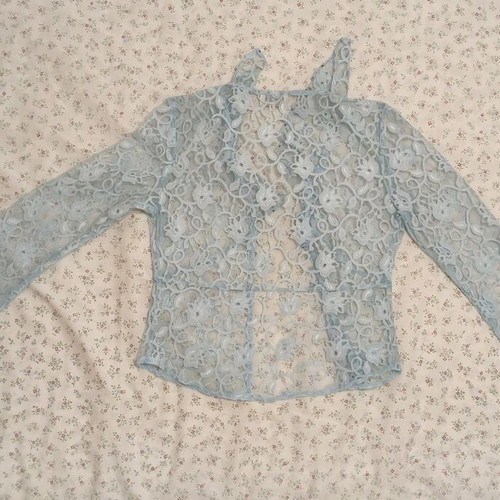 Charly blue set with lace and embroidered designs like new