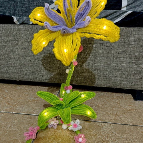 Handmade Tangled Flower Lamp with Battery Fairy Lights