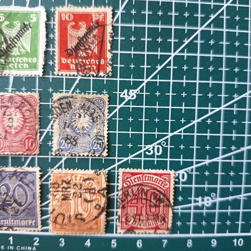 Set of 7 German Official Stamps used (Weimar Republic 1920-1924)