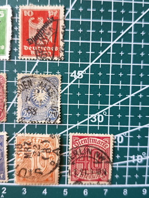 Set of 7 German Official Stamps used (Weimar Republic 1920-1924)