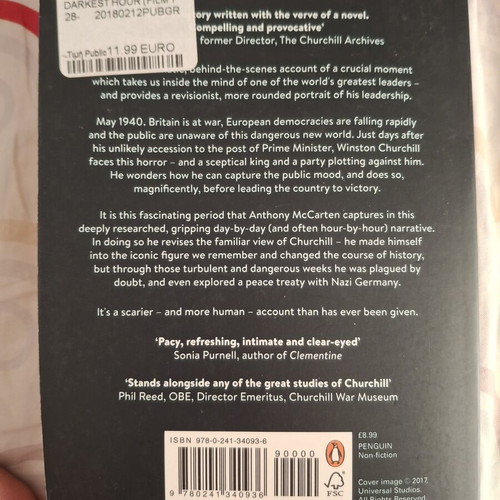 The Darkest Hour book slightly used, English