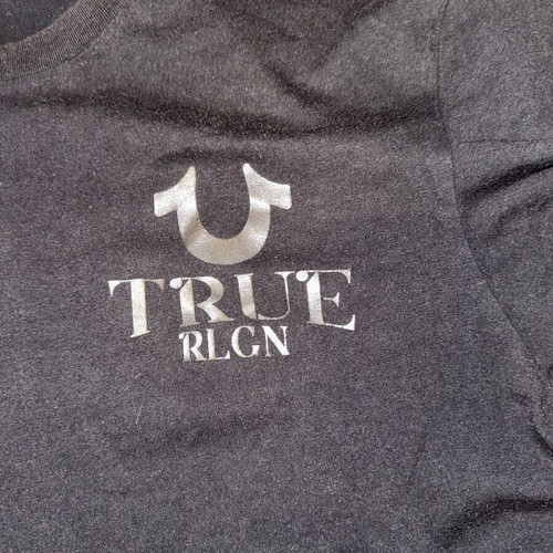 True Religion vintage T-shirt with back print, XXL, black