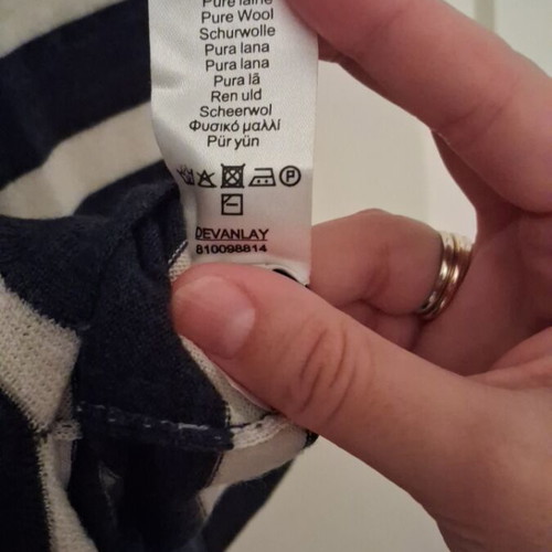 Lacoste wool dress size 38, blue and white