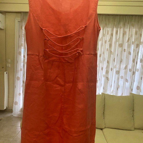 Summer dresses used, vintage, white and coral, pack