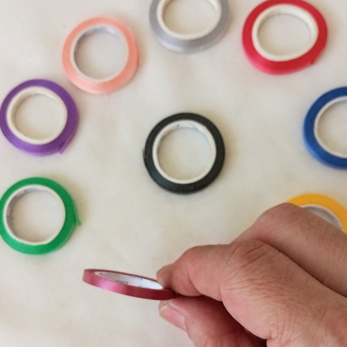 Thin Craft Ribbons Set of 10 Rolls, 5m Each, Color Mix