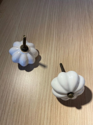 Zara home Ρετρό κεραμικά χερούλια σετ 2 καινούργια με μπρούτζινη λεπτομέρεια