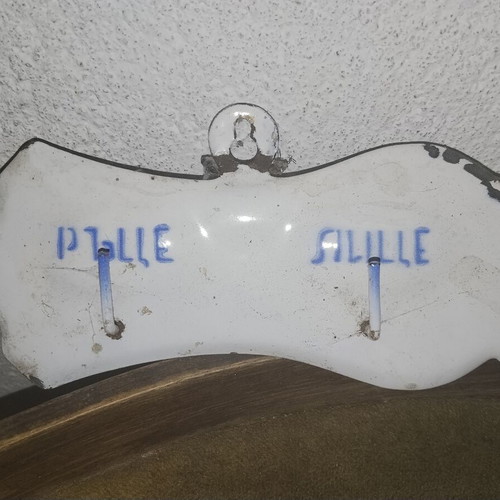 Vintage retro authentic enameled wall towel rack from 1950s