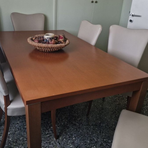 Dining table with 6 chairs like new, extendable 2.05×0.90 m