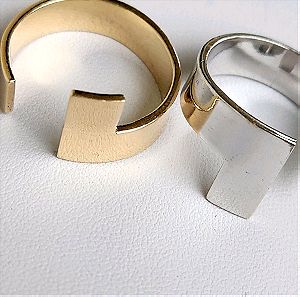 Χρυσό διπλό δαχτυλίδι 18 καράτια N.70