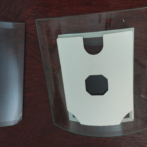 Glass curved photo frames used, silver and gold, 17.7cm height