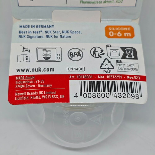 NUK My First NUK silicone pacifier 0–6 months like new