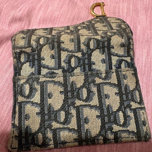 Dior authentic card holder used, gray and gold