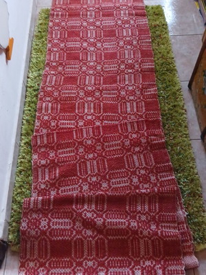 Handwoven rugs used, set of two runners