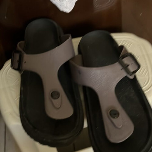 Slippers used, size 40, black and gray
