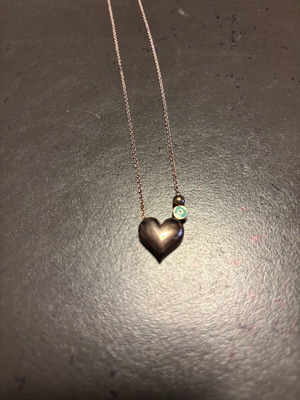 Anna Maria Mazaraki necklace pink gold plated with heart and eye like new