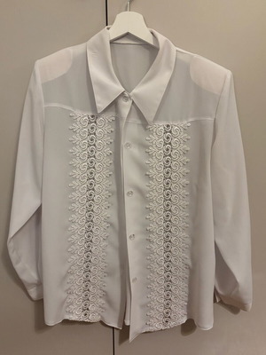 Vintage shirt with lace like new, white, sizes M and L