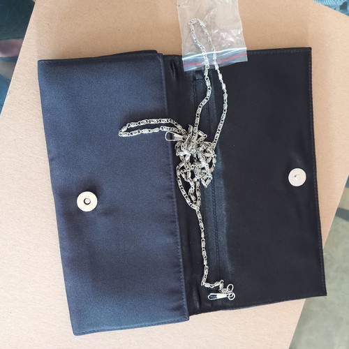 Handbag new with silver decorations and chain strap