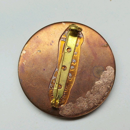Swallow brooch new, copper and epoxy resin
