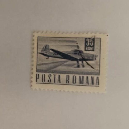 Romanian Stamp 35 BANI with Airplane like new